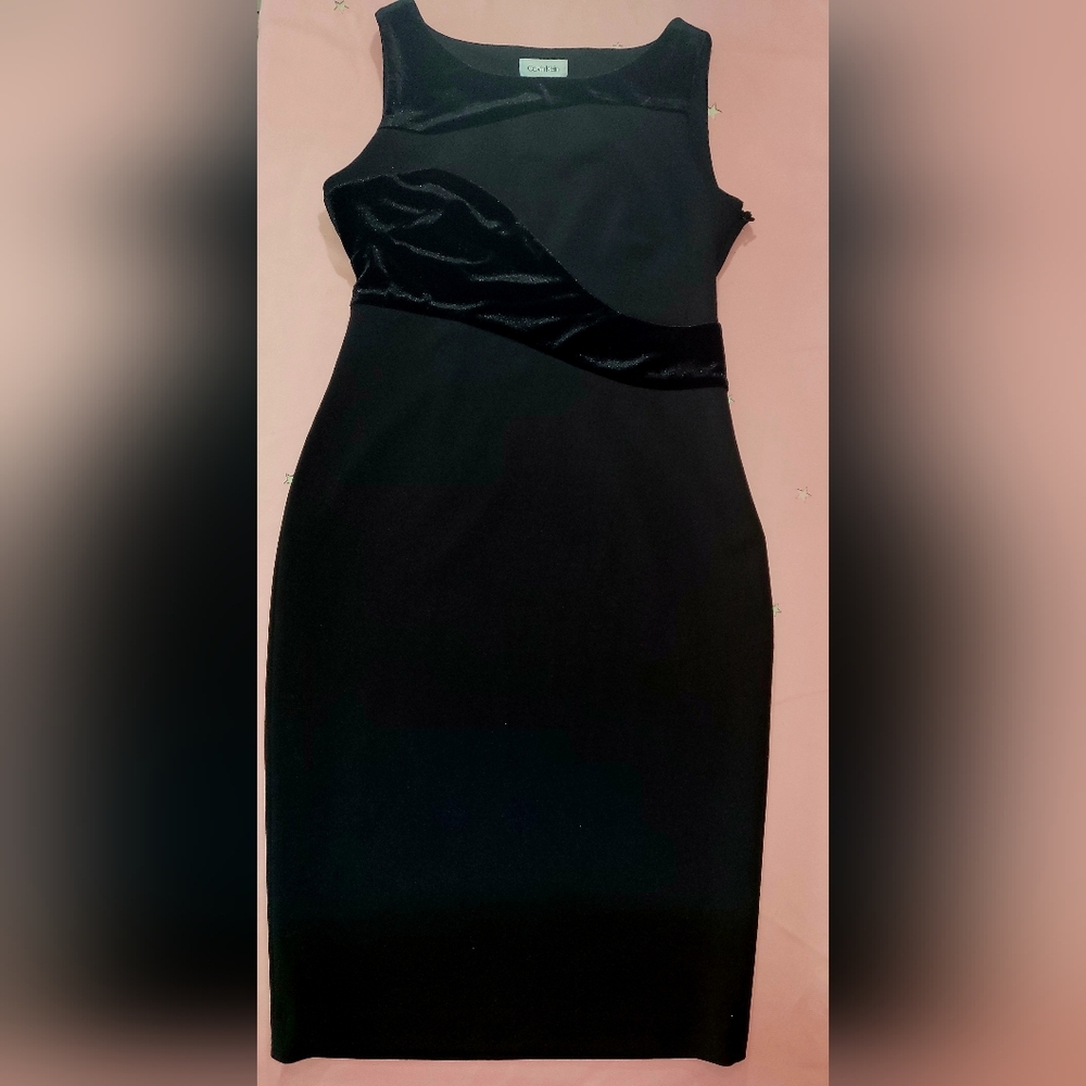 Dress Calvin Klein Sleeveless Velvet Black Size 6
